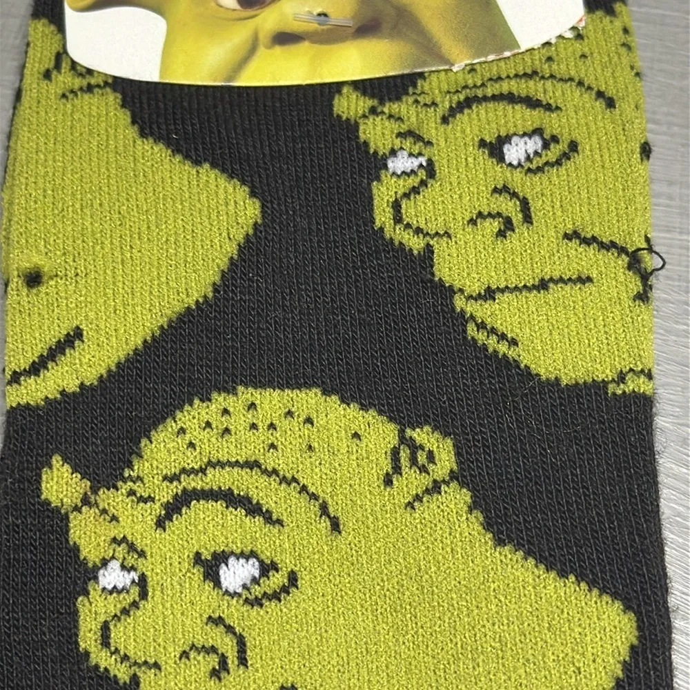 Shrek Green and Black Casual Socks with Cartoon Design NWT